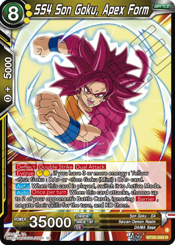 SS4 Son Goku Apex Form BT30-069 carta