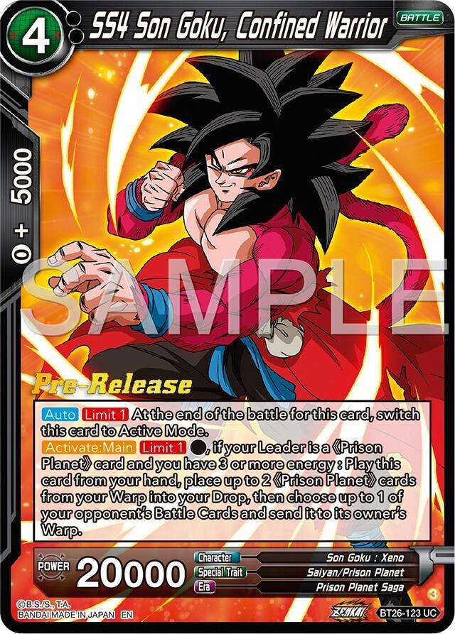 SS4 Son Goku Confined Warrior BT26-123 carta