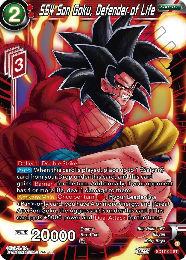 SS4 Son Goku Defender of Life Silver Foil SD17-02