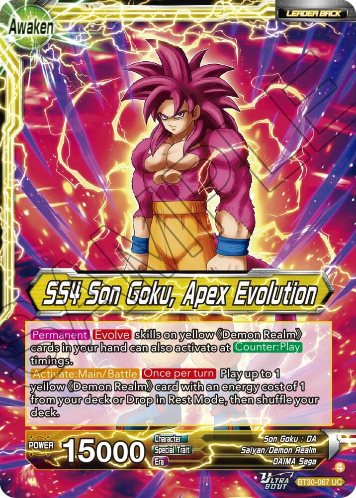 SS4 Son Goku Mini SS4 Son Goku Apex Evolution SLR BT30-067 carta