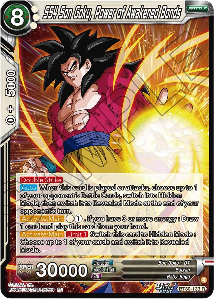 SS4 Son Goku Power of Awakened Bonds SPR BT30-133 carta