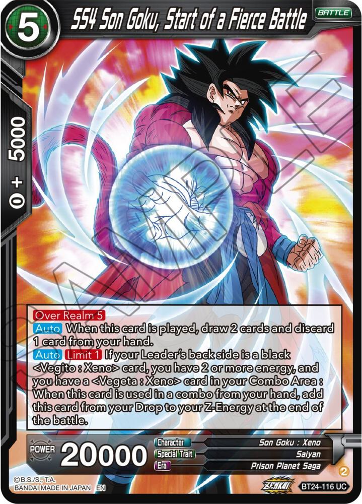 SS4 Son Goku Start of a Fierce Battle Collector Booster Gold BT24-116