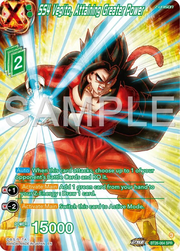 SS4 Vegito Attaining Greater Power SPR BT26-064 card