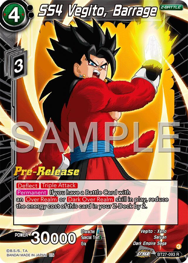 SS4 Vegito Barrage BT27-093 card