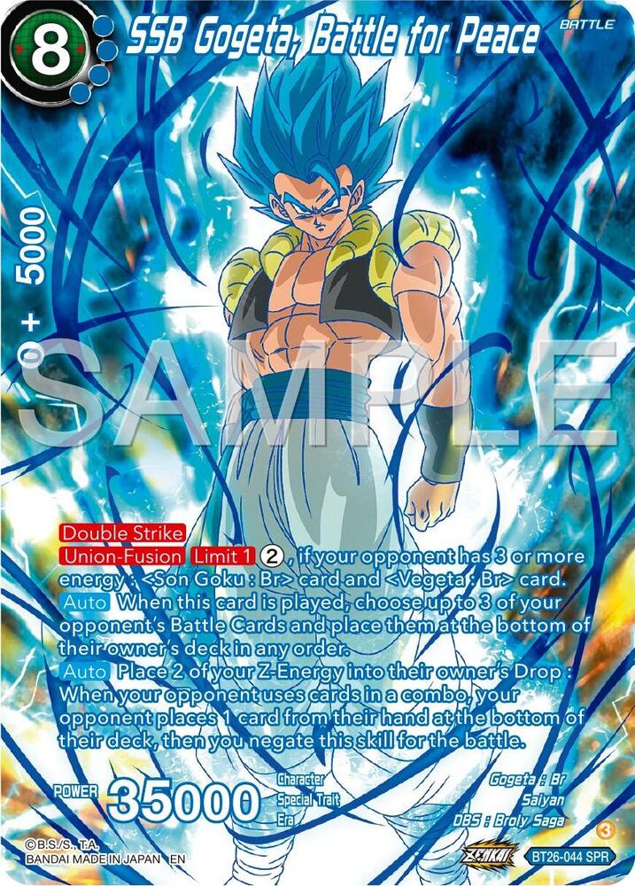 SSB Gogeta Battle for Peace SPR BT26-044 carta