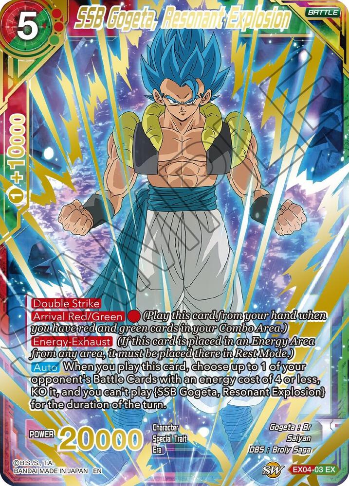 SSB Gogeta Resonant Explosion Gold Stamped EX04-03