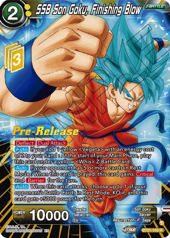 SSB Son Goku Finishing Blow BT21-103 carta