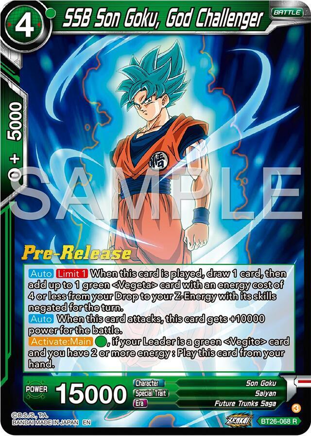 SSB Son Goku God Challenger BT26-068 card