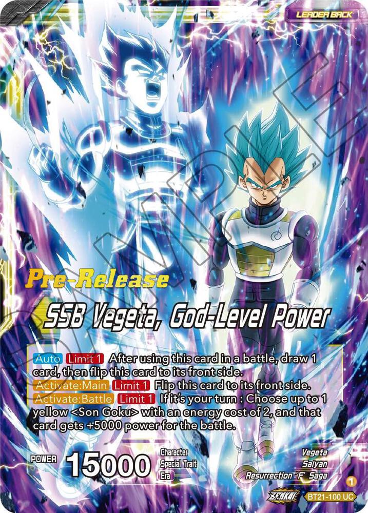 SSB Son Goku SSB Vegeta God Level Power BT21-100
