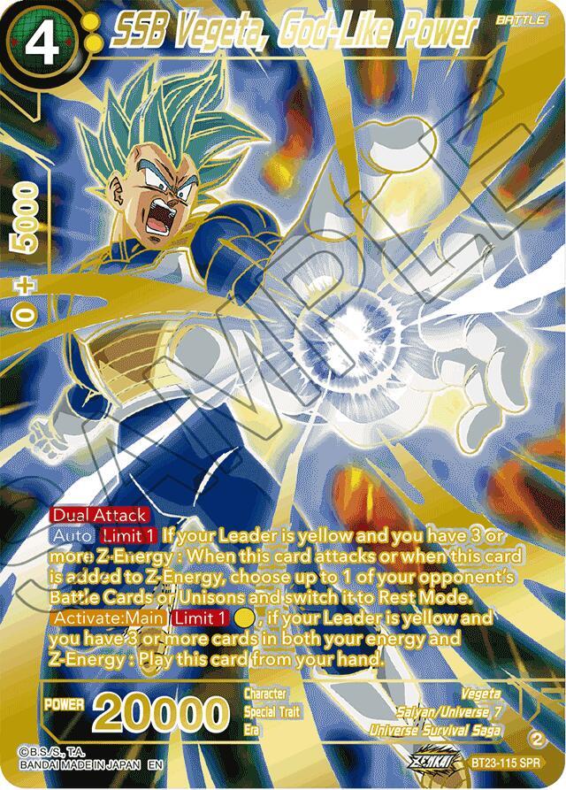 SSB Vegeta God Like Power SPR BT23-115
