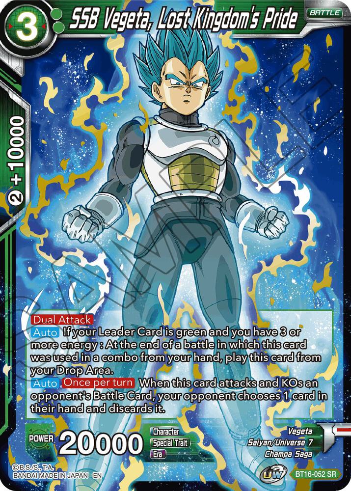 SSB Vegeta Lost Kingdoms Pride SPR BT16-052