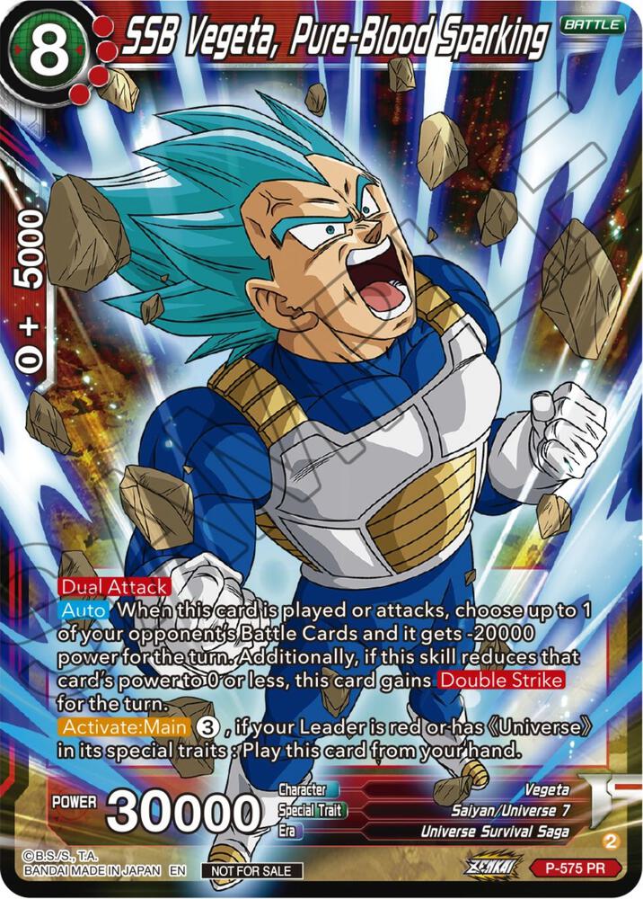 SSB Vegeta Pure Blood Sparking Zenkai Series Tournament Pack Vol7 P-575