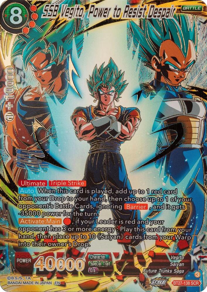 SSB Vegito Power to Resist Despair BT27-138 carta