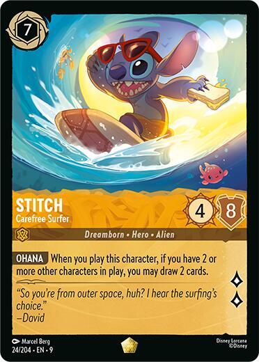 Stitch Carefree Surfer 24/204 card