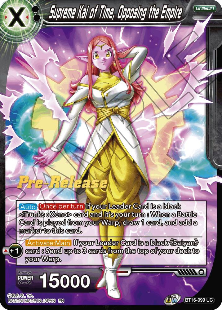 Supreme Kai of Time Opposing the Empire BT16-099