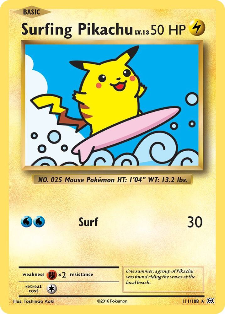 Surfing Pikachu 111/108 card