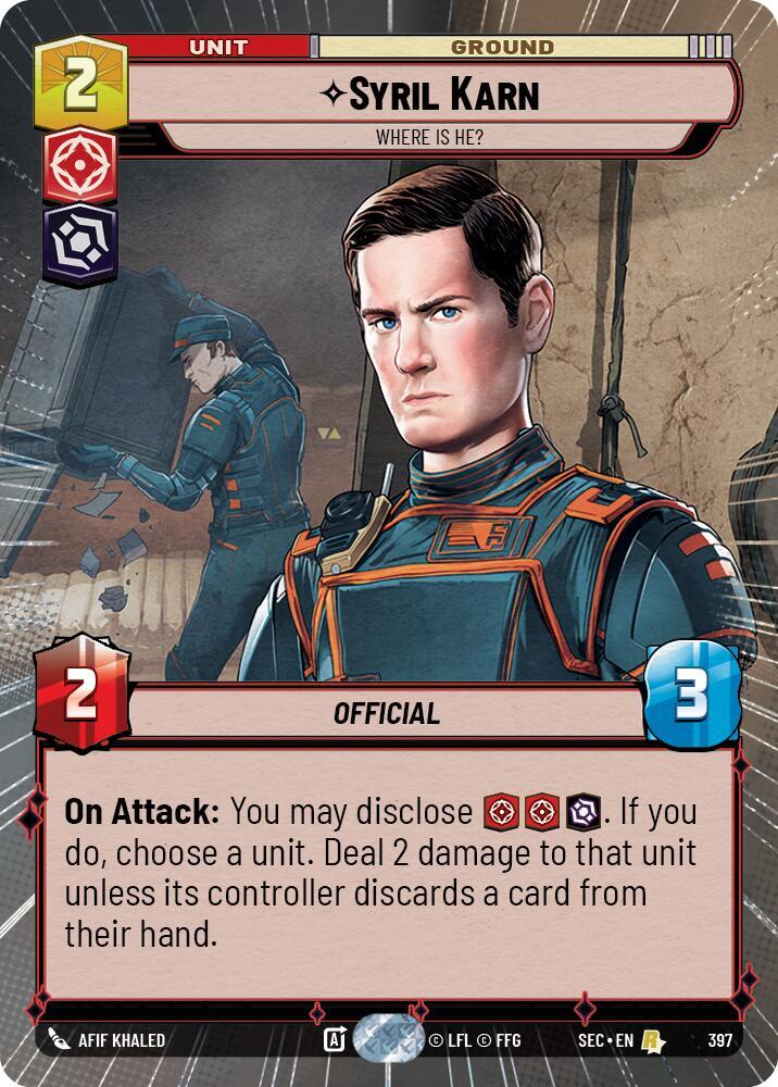 Syril Karn Where Is He Hyperspace 397 card