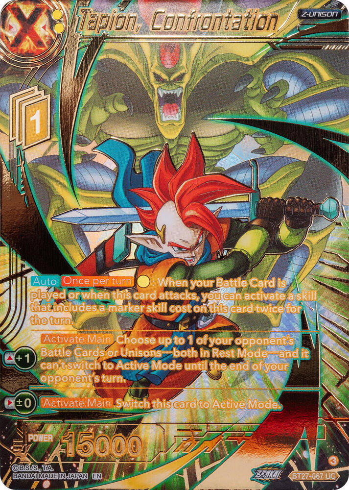 Tapion Confrontation Gold Stamped BT27-067 carta