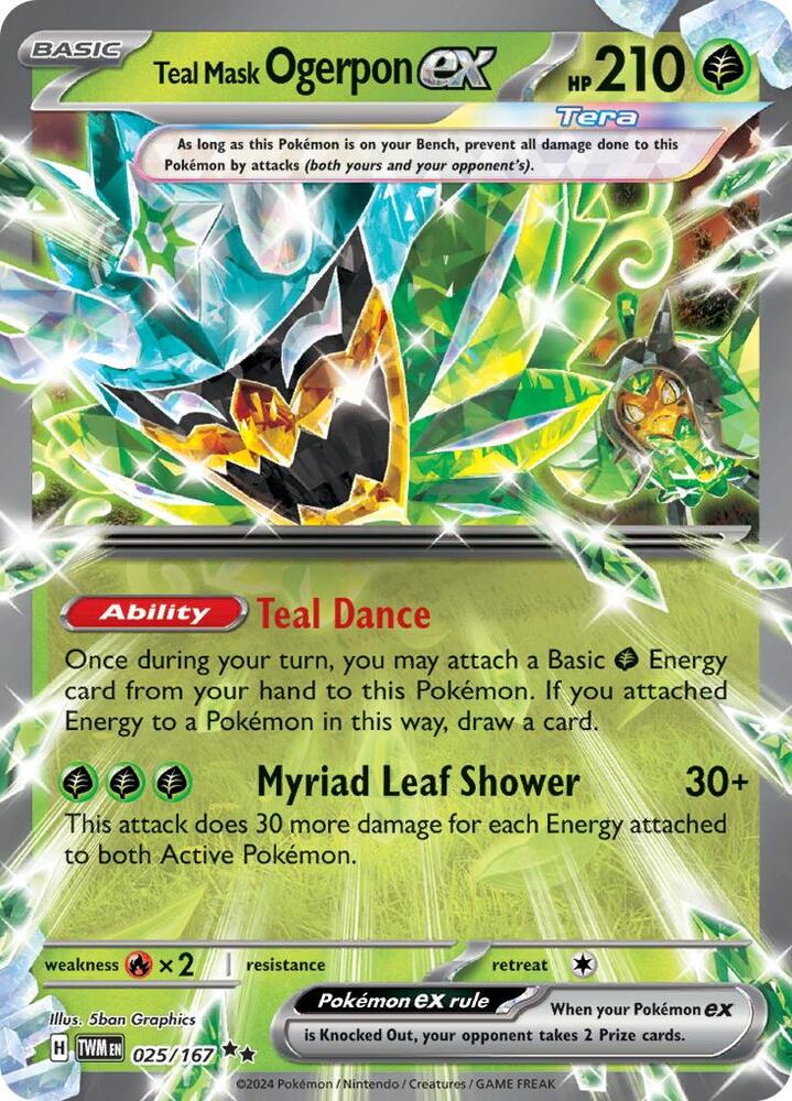 Teal Mask Ogerpon ex 025/167 card