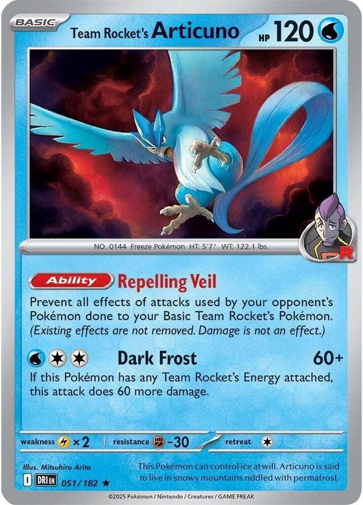 Team Rocket's Articuno 051/182 (Non-Holo) 051/182 card