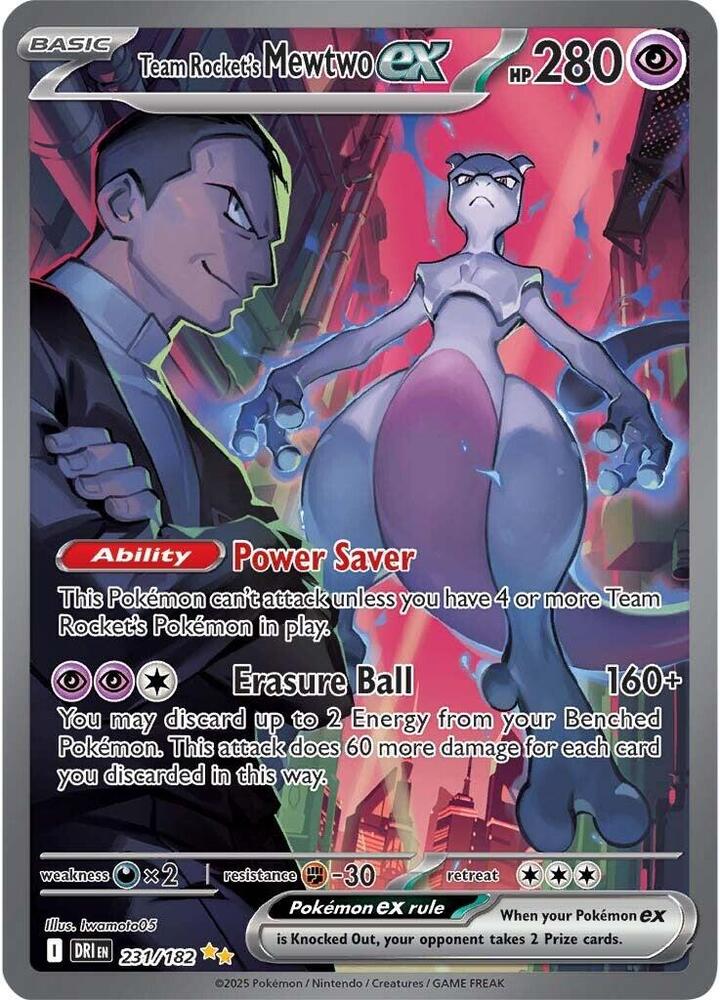 Team Rocket's Mewtwo EX 231 card