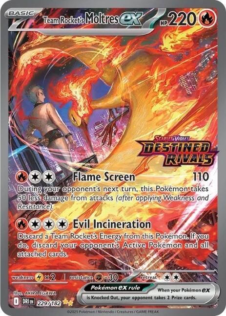 Team Rocket's Moltres ex 229/182 (Destined Rivals Stamp) 229/182 card