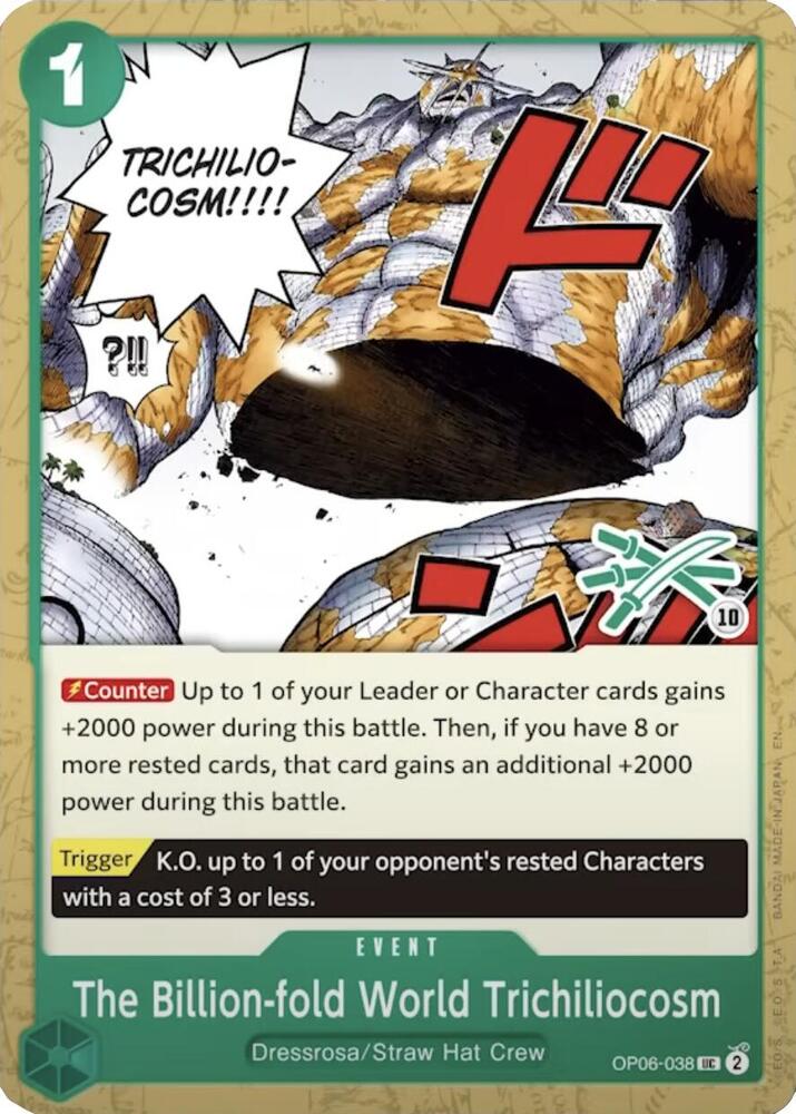 The Billion fold World Trichiliocosm Zoro Deck OP06-038 carta