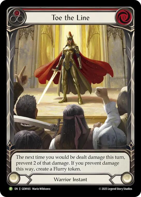 Toe the Line Red GEM165 card