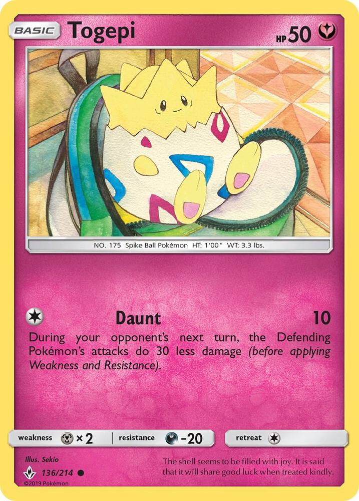 Togepi 136/214 carta