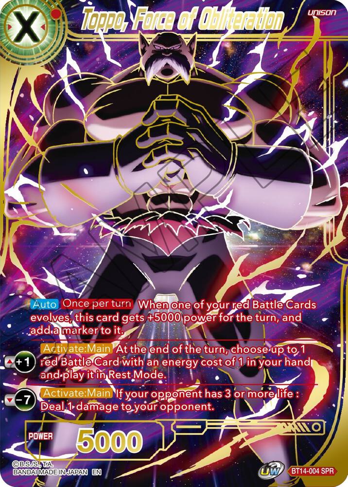 Toppo Force of Obliteration SPR BT14-004 carta