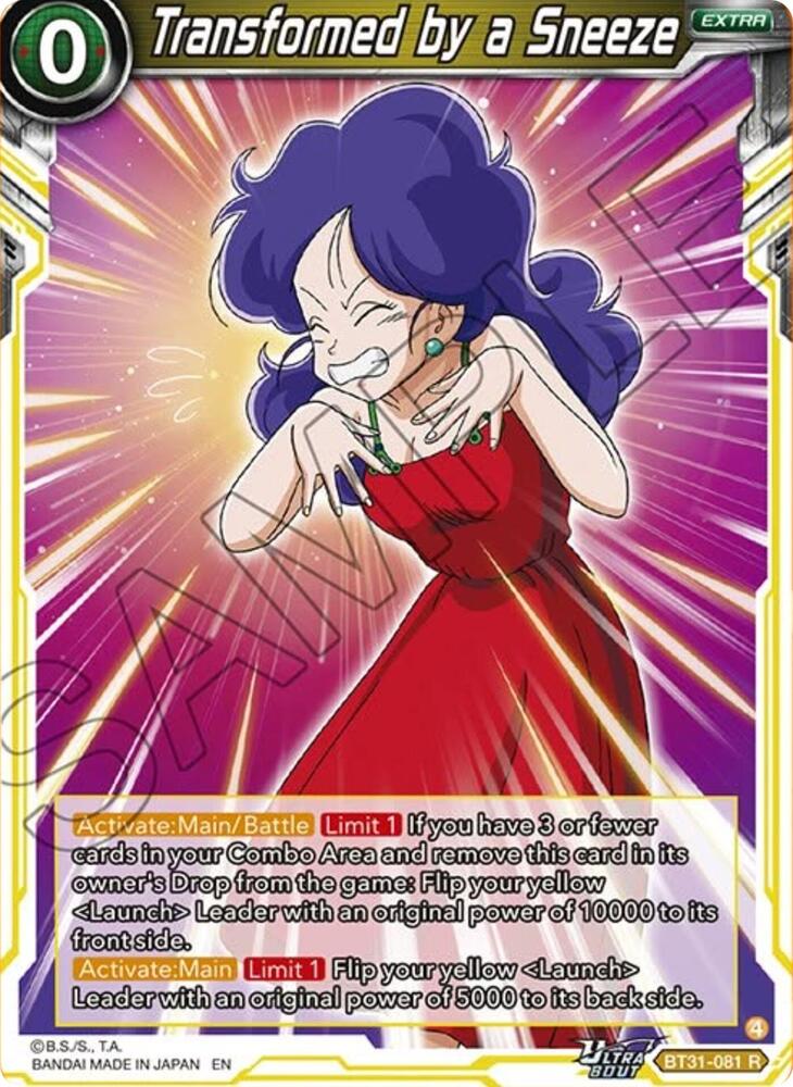 Transformed by a Sneeze BT31-081 card