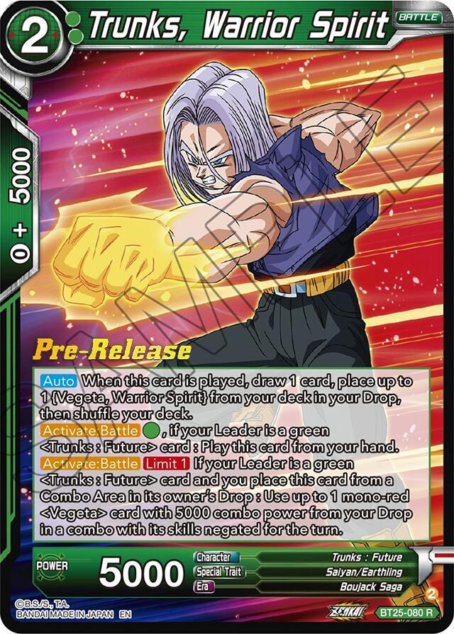 Trunks Warrior Spirit BT25-080 carta