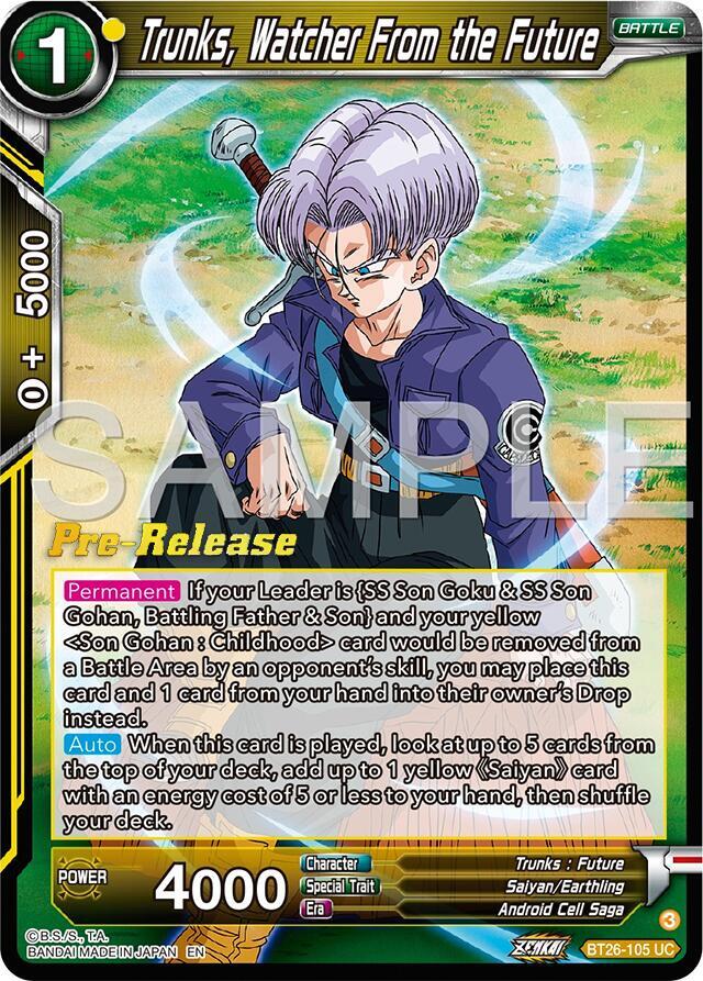 Trunks Watcher From the Future BT26-105 card