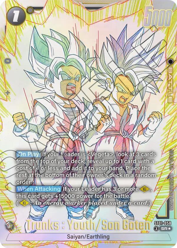 Trunks Youth Son Goten Alternate Art ST01-058 carta