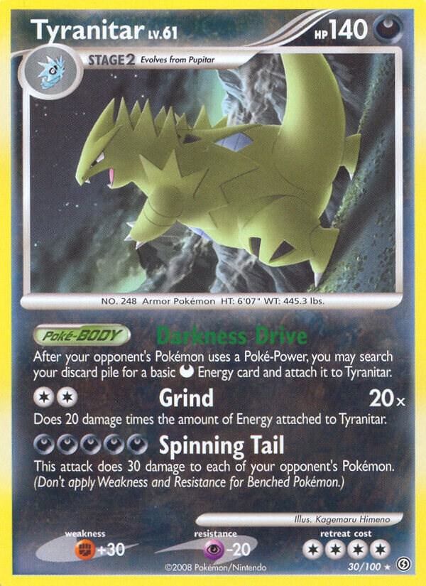 Tyranitar 30/100 card