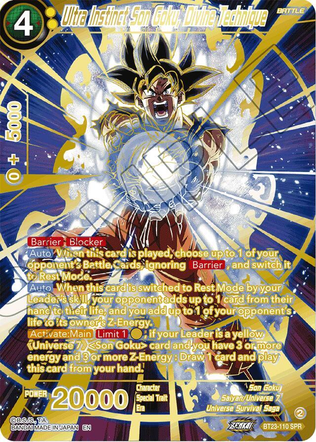 Ultra Instinct Son Goku Divine Technique BT23-110