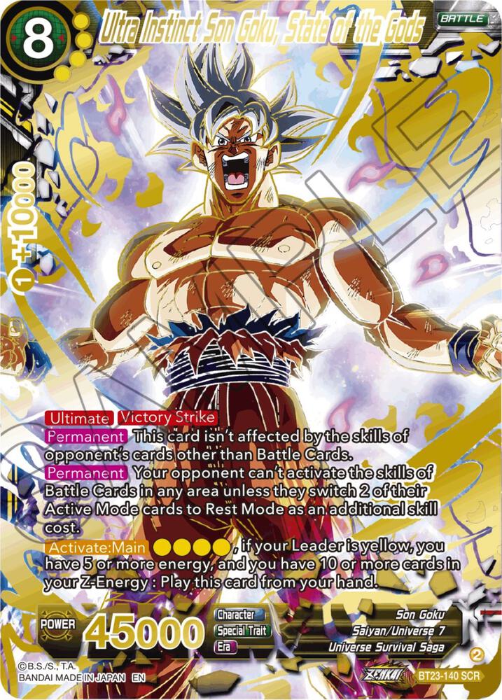 Ultra Instinct Son Goku State of the Gods GDR BT23-140