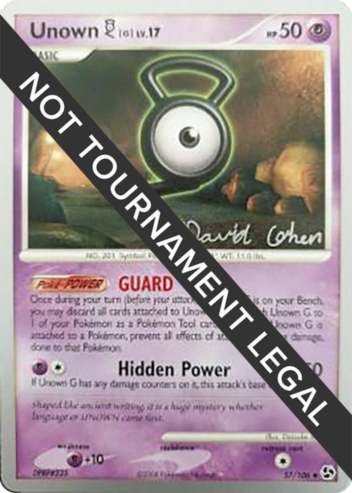 Unown G 2009 David Cohen 57/106 card
