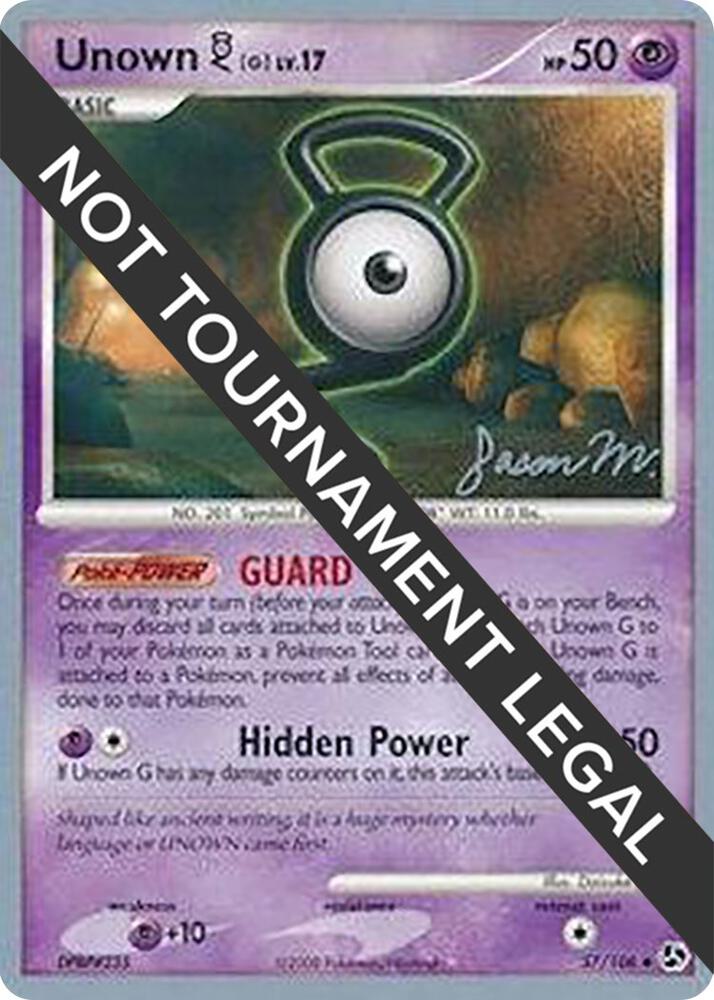 Unown G 2009 Jason Martinez 57/106 card