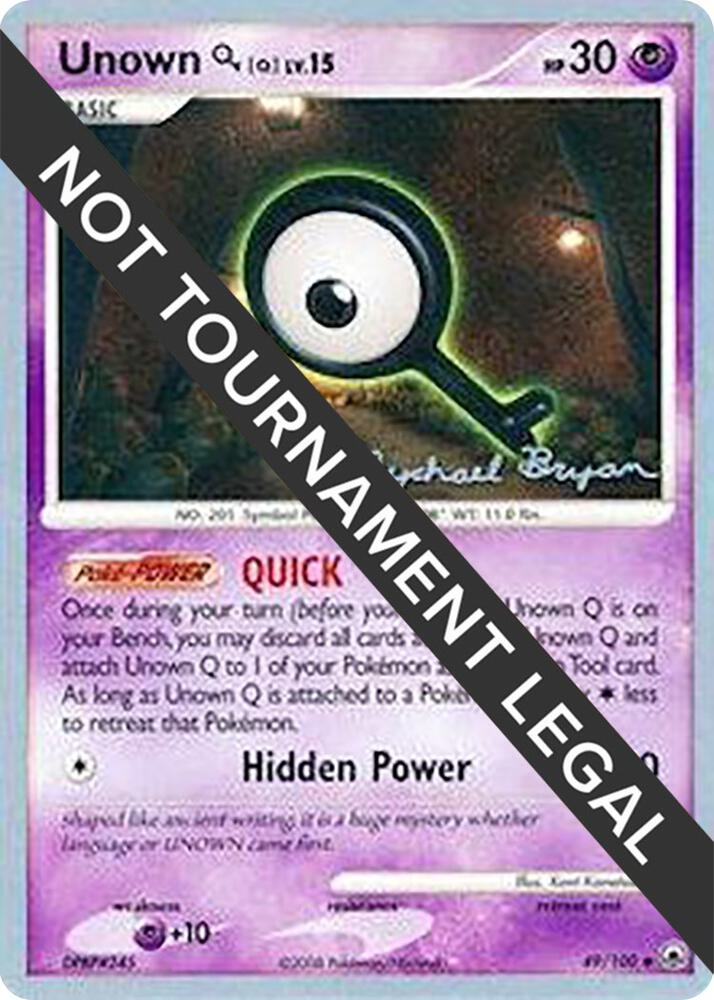 Unown Q 2010 Mychael Bryan 49/100 card