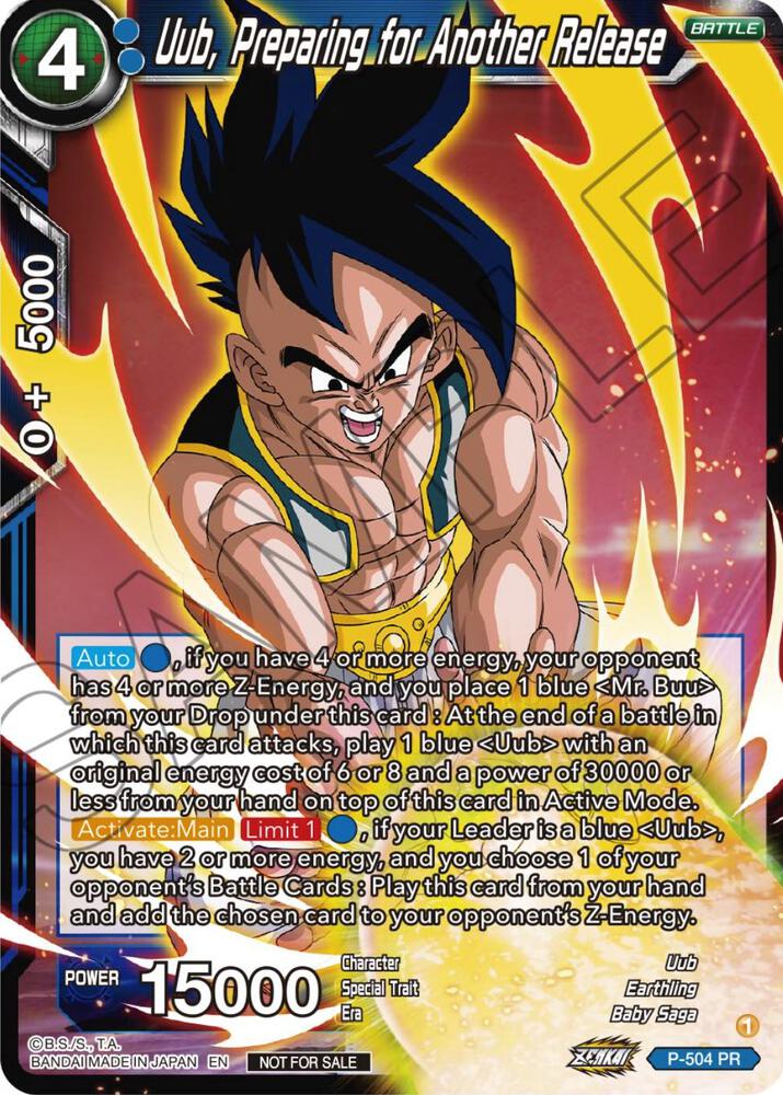 Uub Preparing for Another Release Zenkai Series Tournament Pack Vol4 P-504