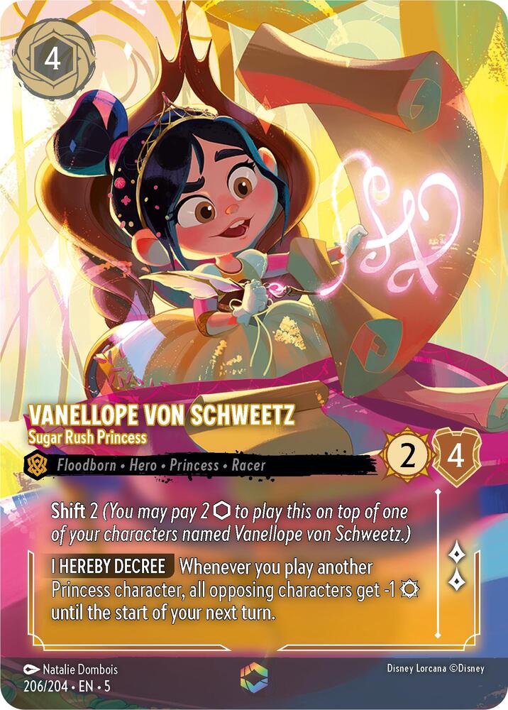 Vanellope von Schweetz Sugar Rush Princess Enchanted 206/204 carta