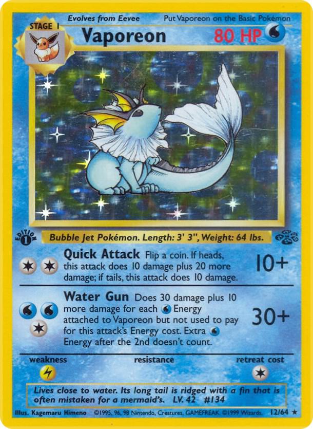 Vaporeon 12/64 card
