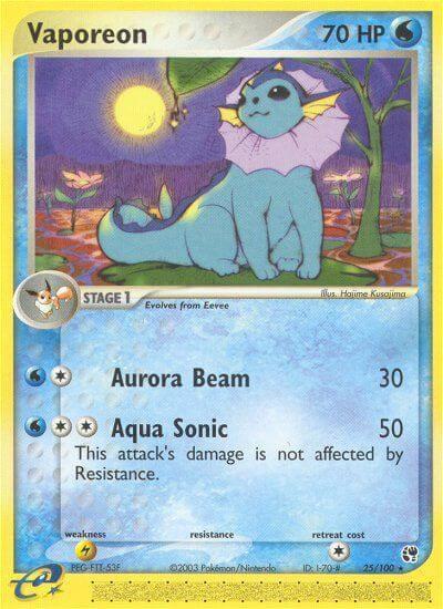 Vaporeon 25/100 card