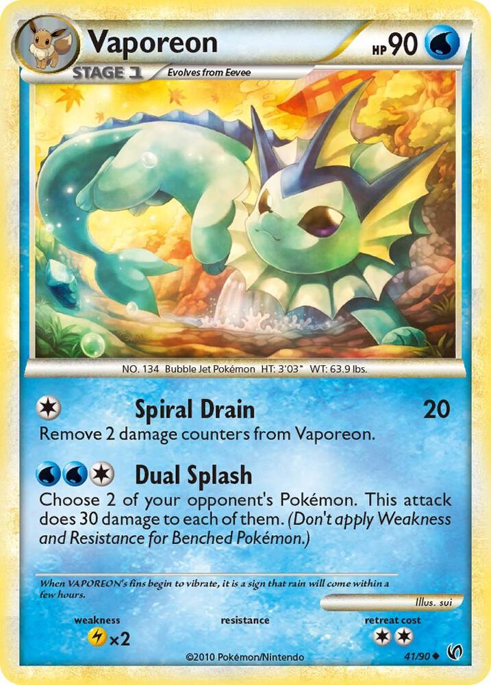 Vaporeon 41/90 card