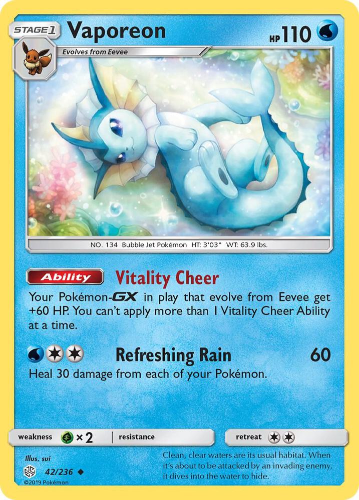 Vaporeon 42/236 card