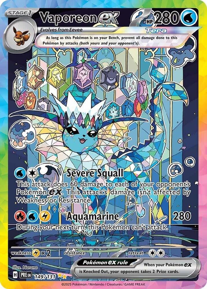 Vaporeon ex 149/131 card
