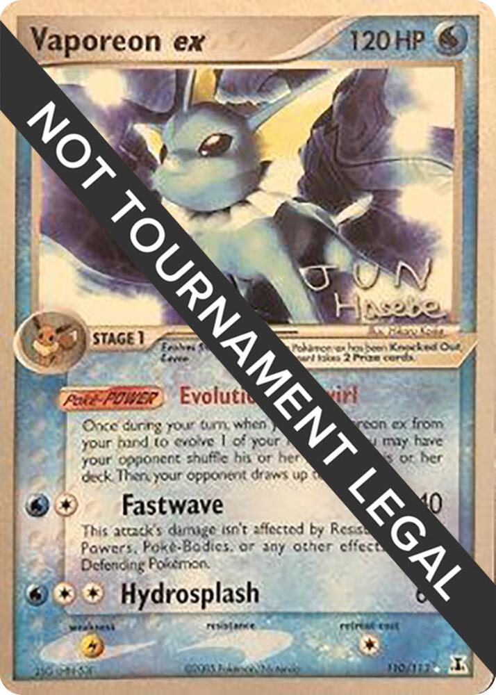 Vaporeon ex 2007 Jun Hasebe 110/113 card