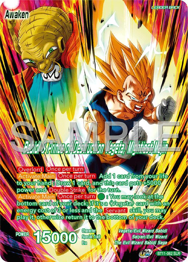 Vegeta and Babidi and Prince of Destruction Vegeta Mightiest Majin Reprint BT11-062