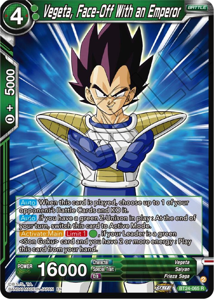 Vegeta Face Off With an Emperor BT24-065